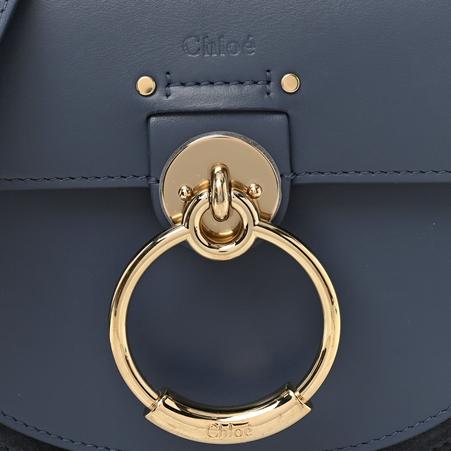 Chloe Calfskin Small Tess Bag Deep Ocean Blue 7 of 9
