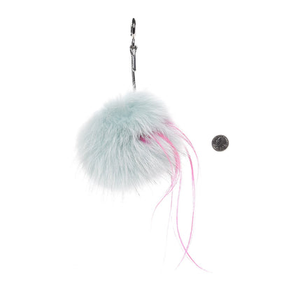 Fendi Fox Rabbit Goat Mink Fur Vitello Flamingo Bagood Monster Bag Bug Charm Light Blue 2 of 4
