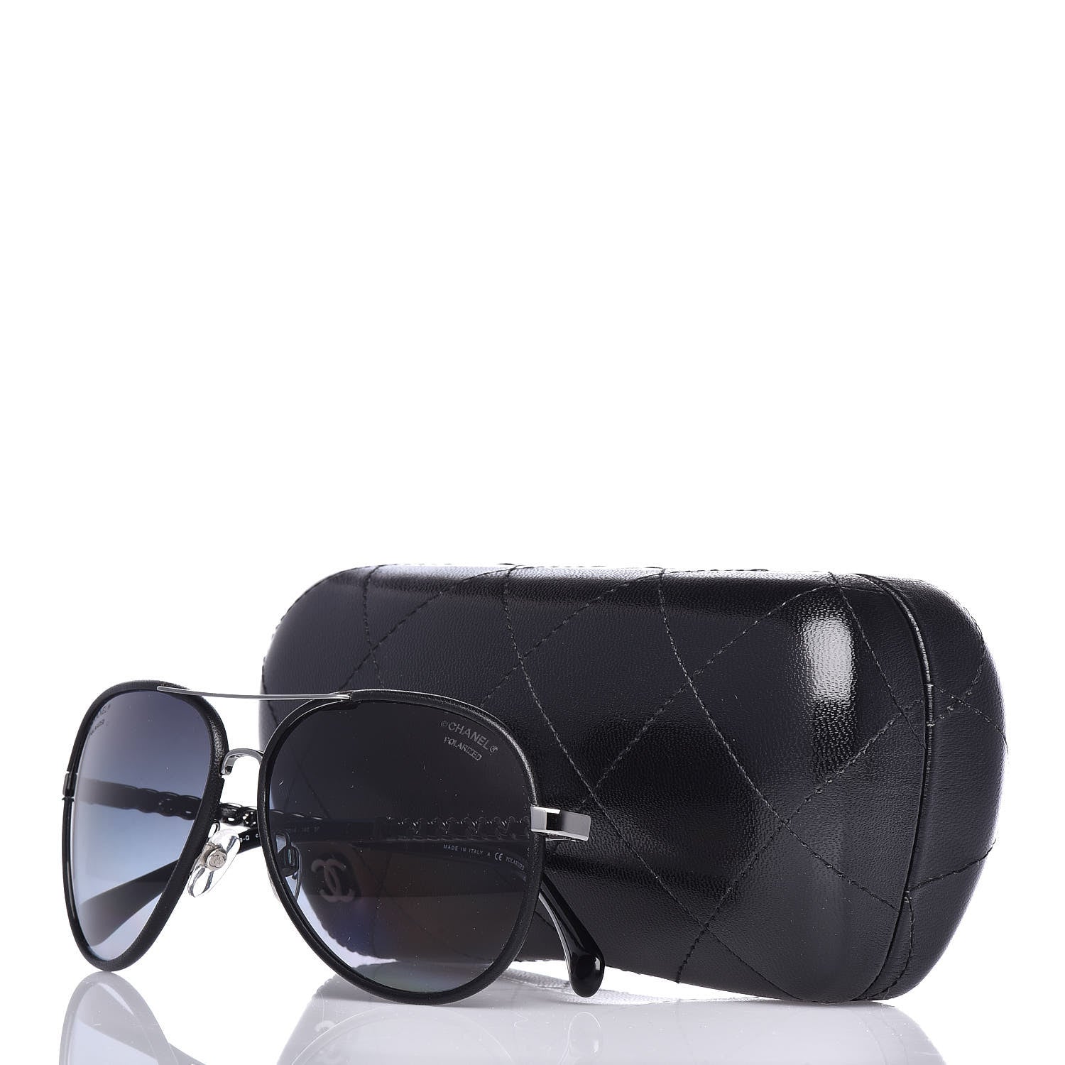 Chanel Polarized Pilot Winter Sunglasses 4219-Q Black 7 of 7