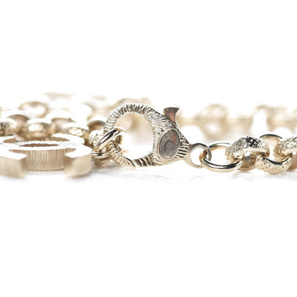 Chanel Metal Crystal Cha-Nel Logo Necklace Gold 5 of 6