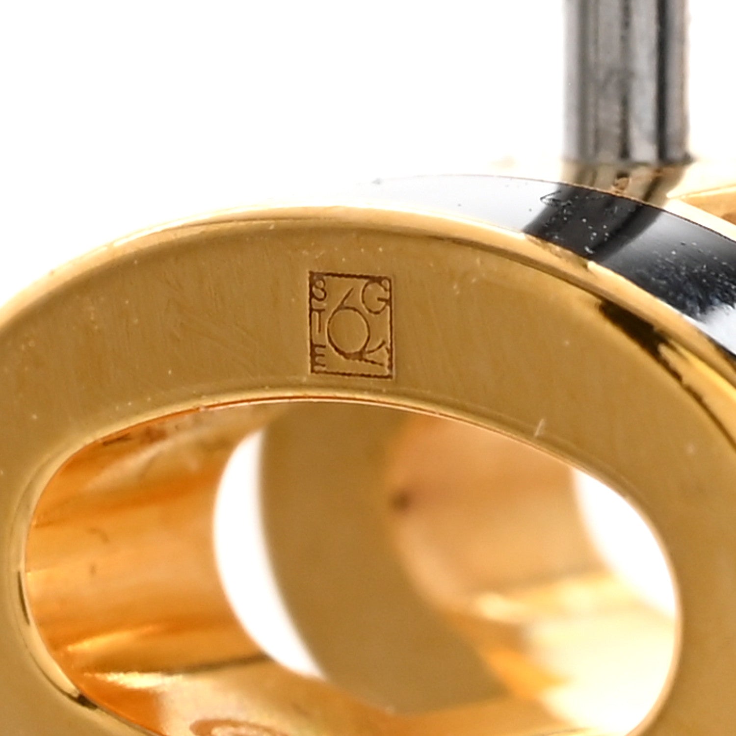 Hermes Gold Lacquered Mini Pop H Earrings Black 4 of 7