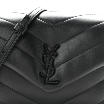 Saint Laurent Calfskin Y Quilted Monogram Monochrome Toy Loulou Crossbody Bag Black 7 of 9