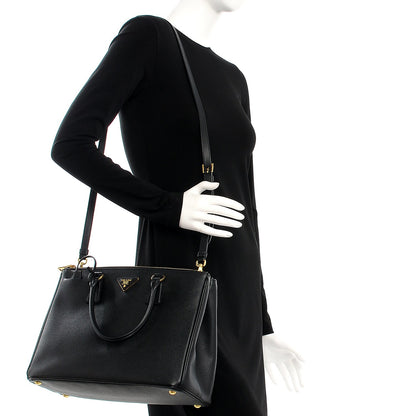 Prada Saffiano Medium Galleria Double Zip Tote Black 2 of 11