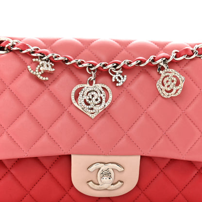 Chanel Lambskin Quilted Tri-Color Medium Valentine Charms Single Flap Pink 8 of 15