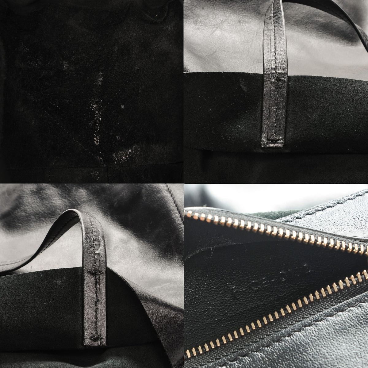 Lambskin Horizontal Cabas Bag Black