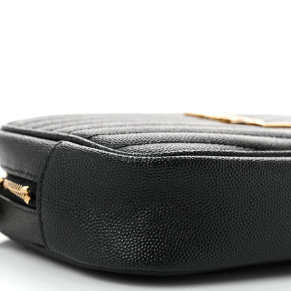 Saint Laurent Grain De Poudre Matelasse Monogram Mini Lou Camera Bag Black 9 of 11