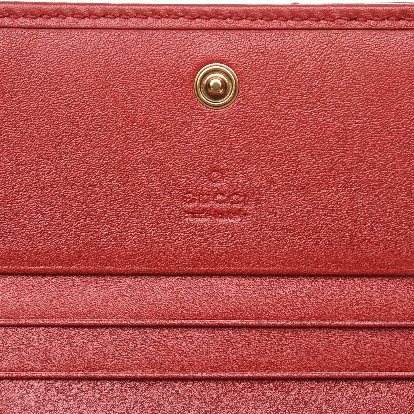 Calfskin Matelasse GG Marmont Card Case Wallet Hibiscus Red