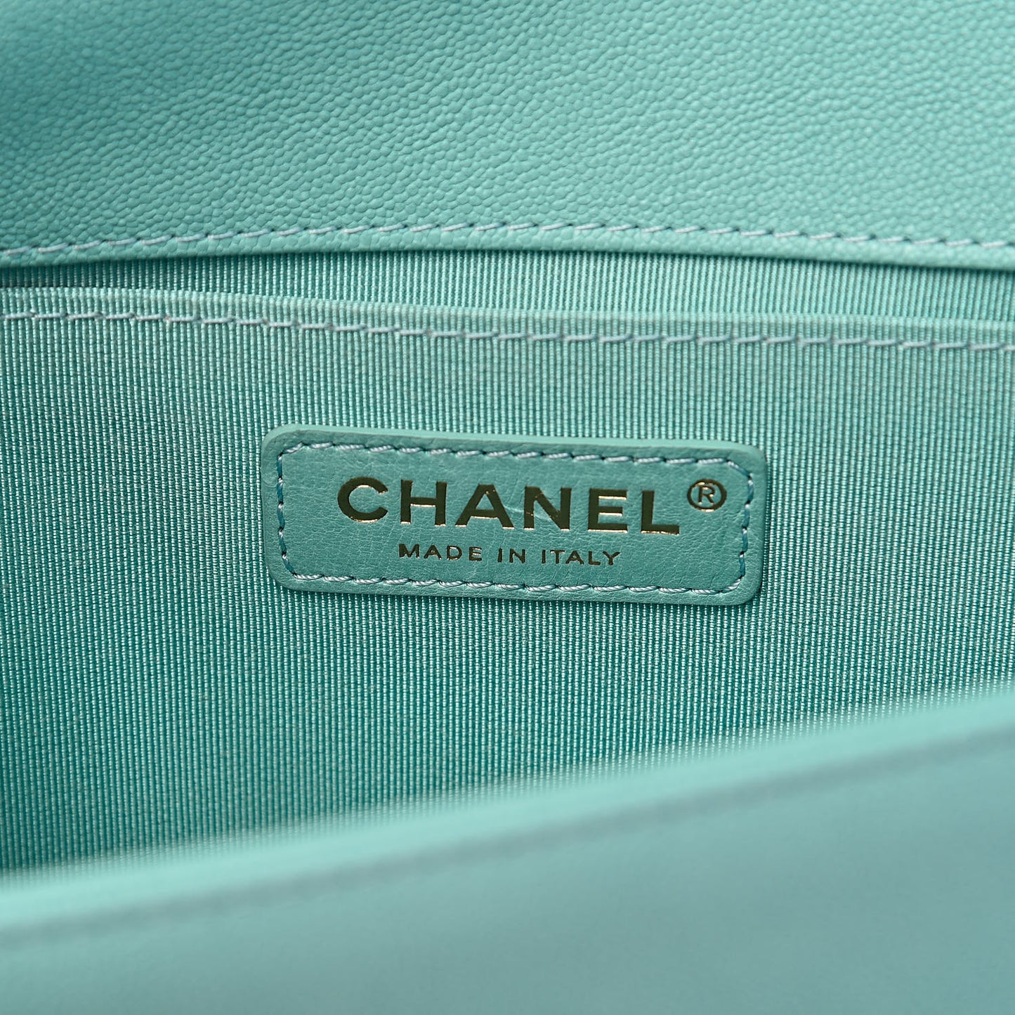 Caviar Quilted Medium Boy Flap Light Blue