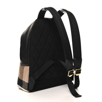 Burberry Mega Check Calfskin Abbeydale Simple Backpack Black Camel 3 of 9