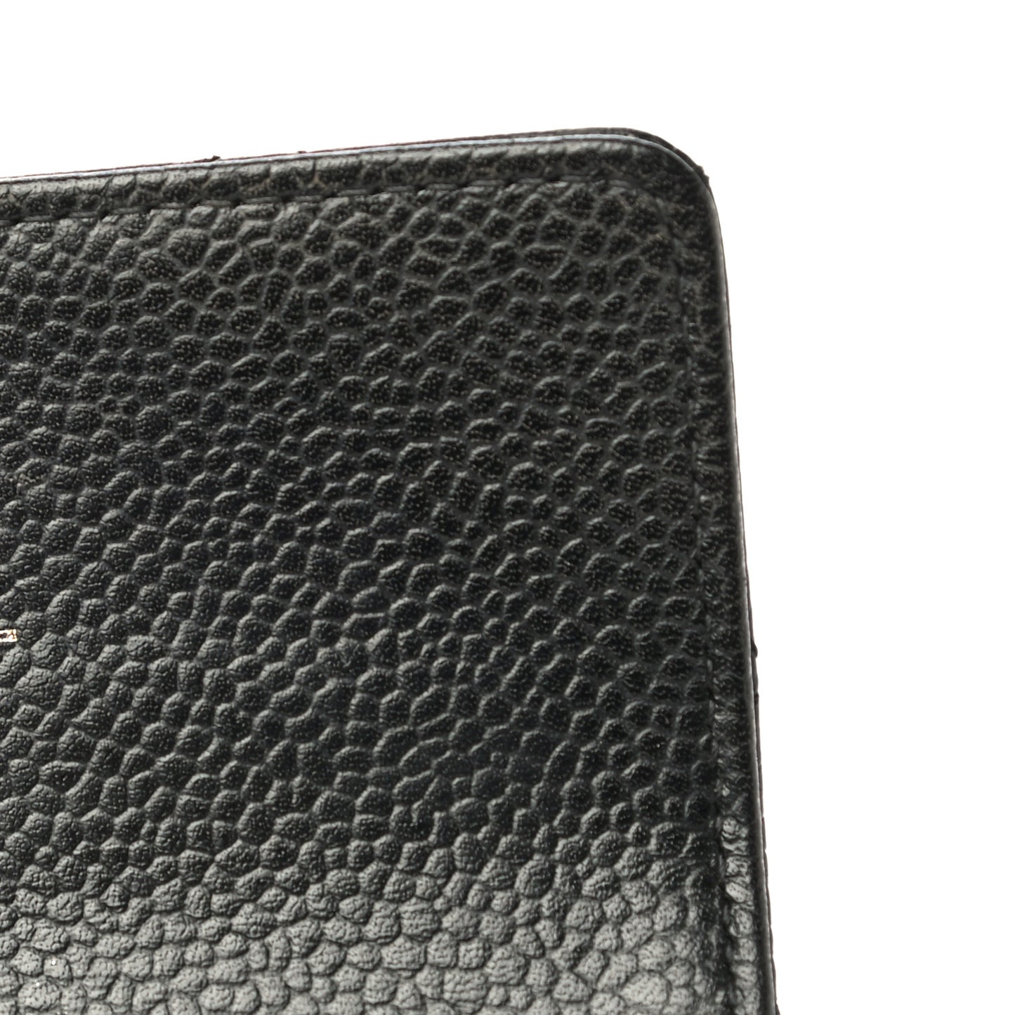 Caviar Quilted Flap Card Holder Black