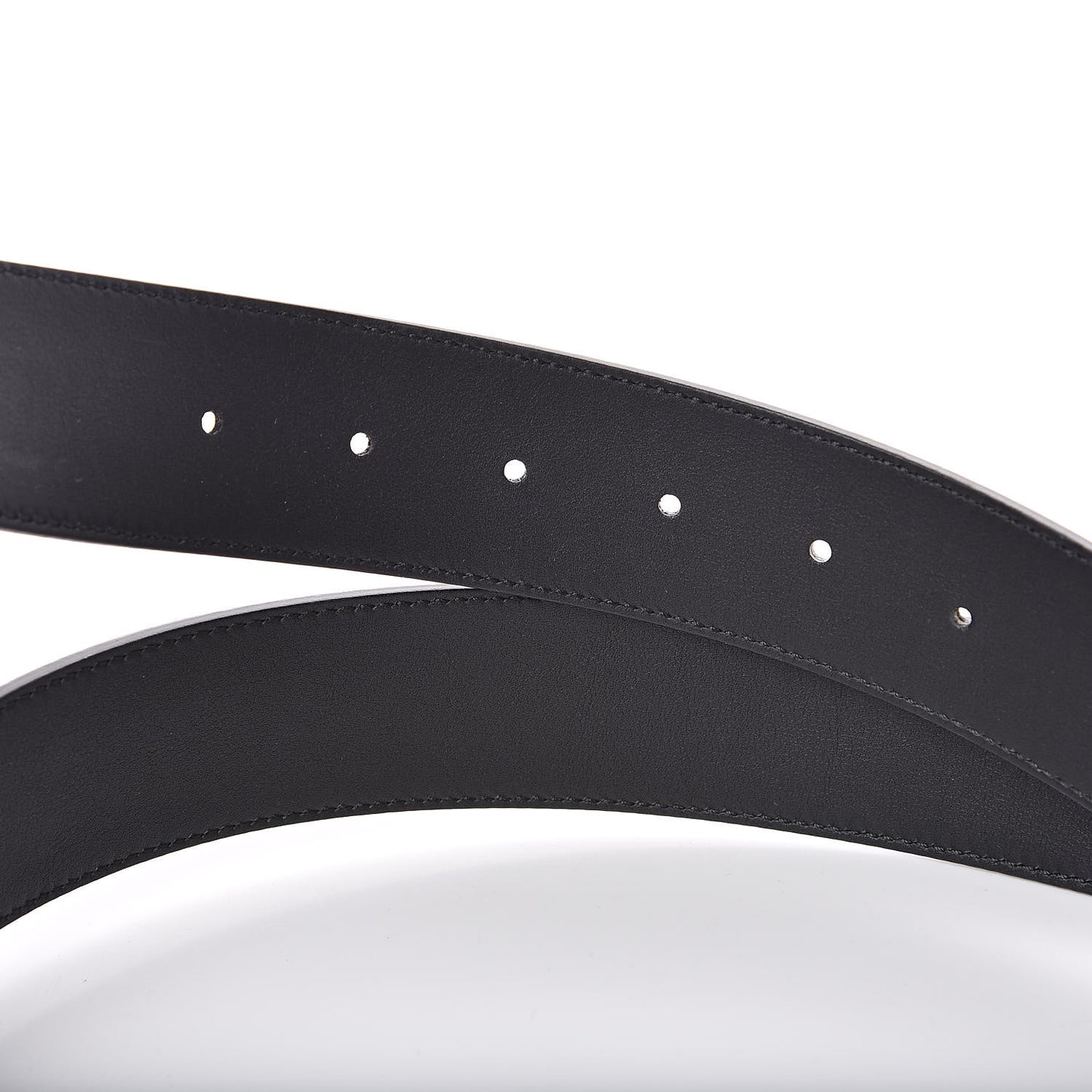 Textured Dollar Calfskin Nickel Double G 40mm Belt 95 38 Black
