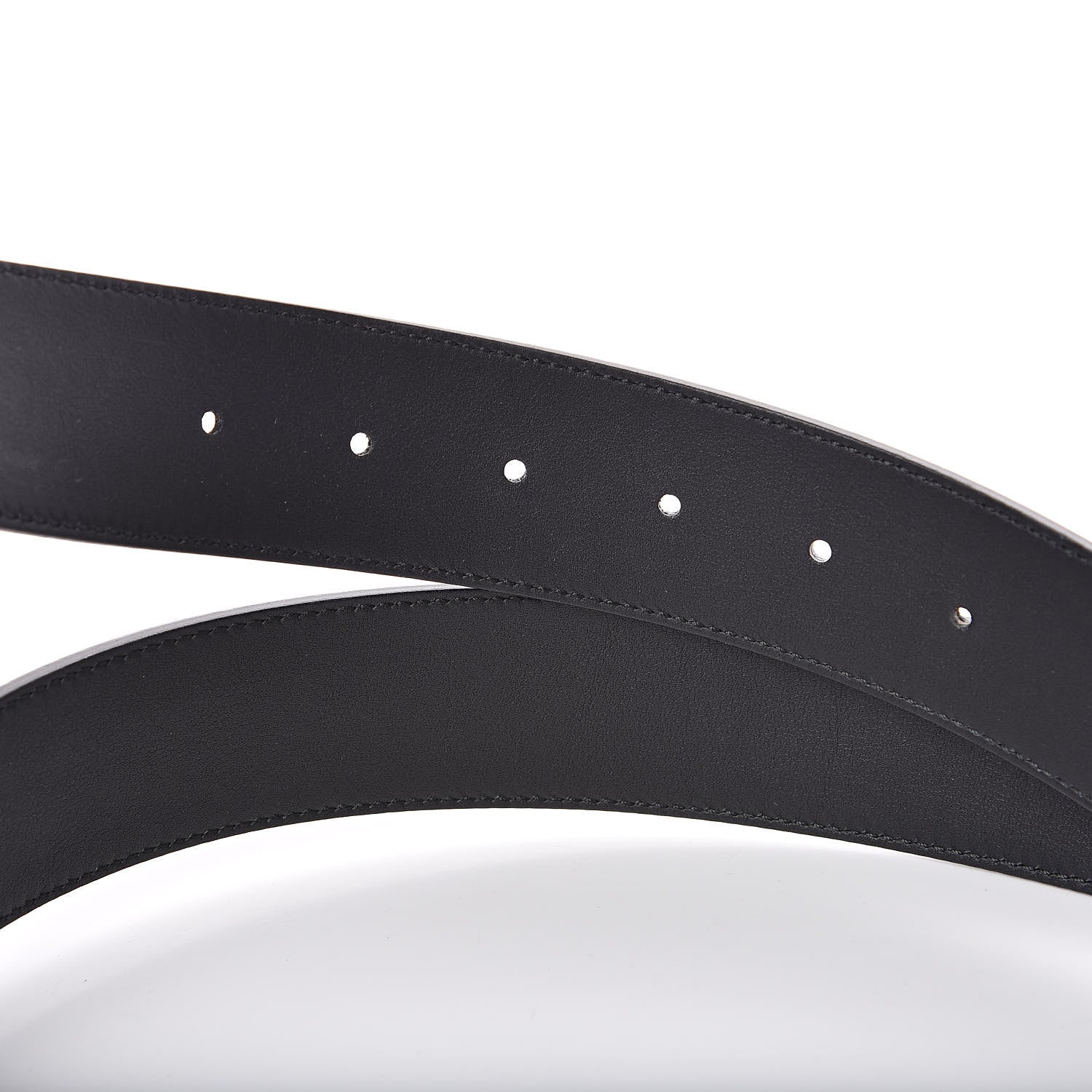 Gucci Textured Dollar Calfskin Nickel Double G 40mm Belt 95 38 Black 4 of 6