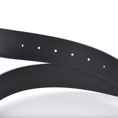 Gucci Textured Dollar Calfskin Nickel Double G 40mm Belt 95 38 Black 4 of 6