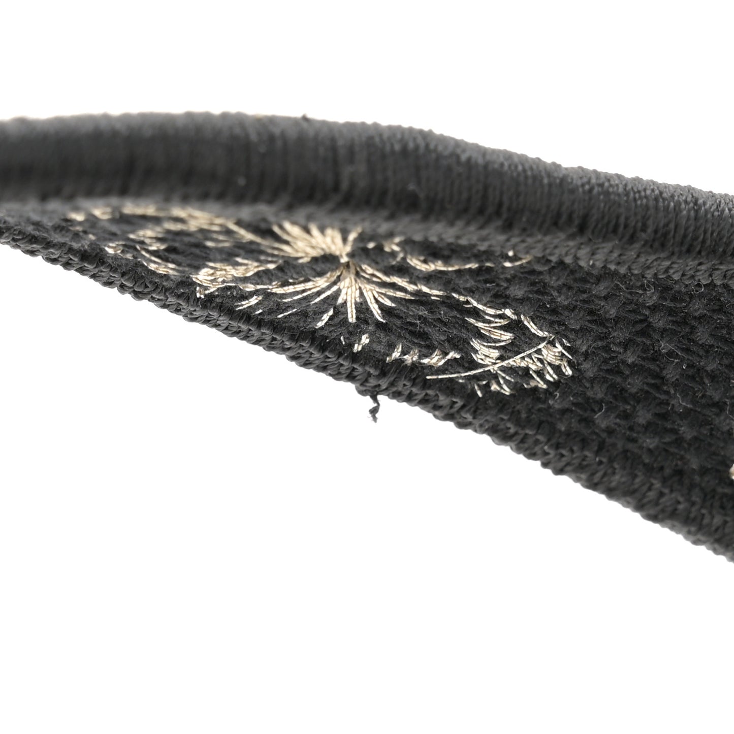 Canvas Embroidered Butterfly Print Saddle Bag Black