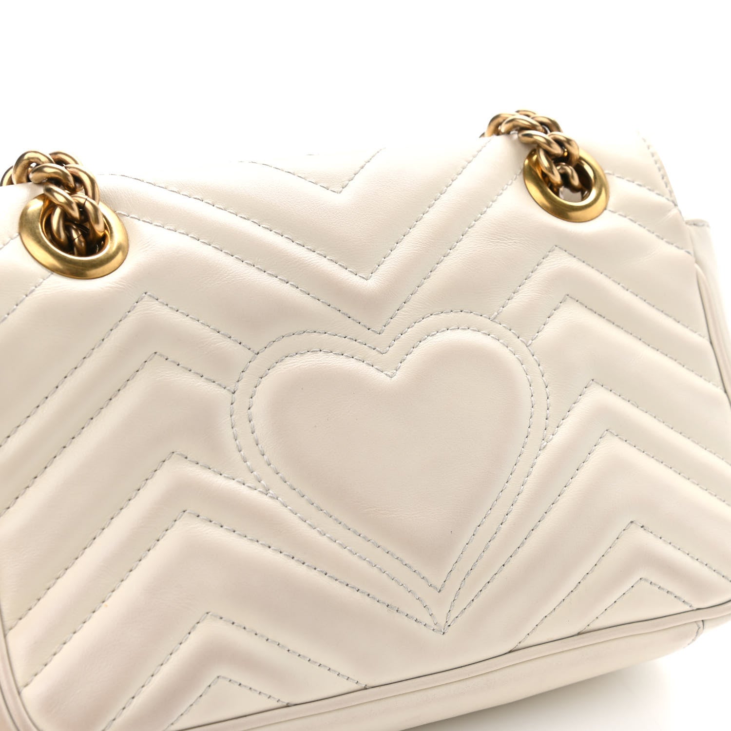Gucci Calfskin Matelasse Mini GG Marmont Shoulder Bag White 11 of 11