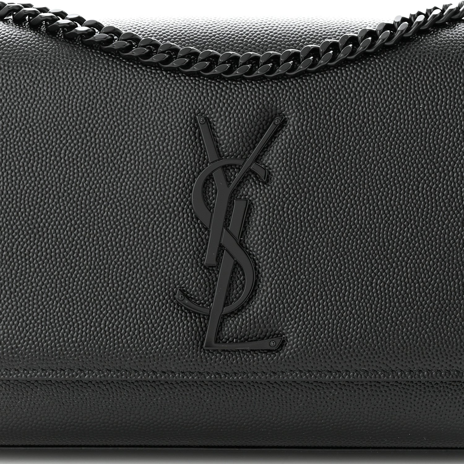 Saint Laurent Grain De Poudre Small Monogram Monochrome Kate Satchel Black 7 of 10