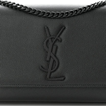 Saint Laurent Grain De Poudre Small Monogram Monochrome Kate Satchel Black 7 of 10