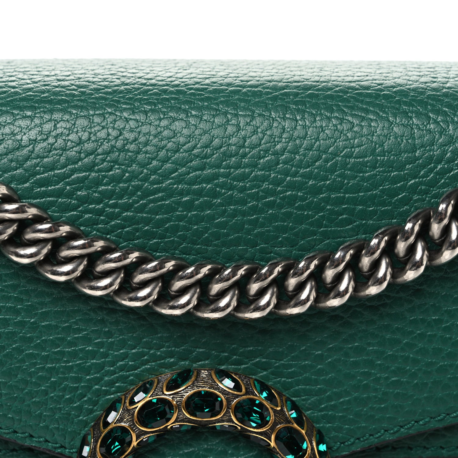 Gucci Pebbled Calfskin Small Dionysus Shoulder Bag Emerald 8 of 12