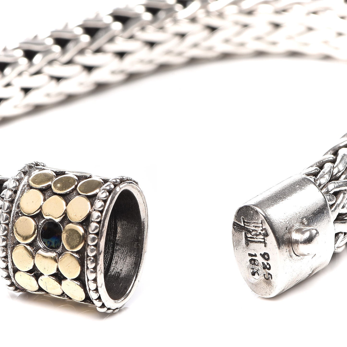 Sterling Silver 18K Yellow Gold 10.5mm Classic Chain Dot Bracelet