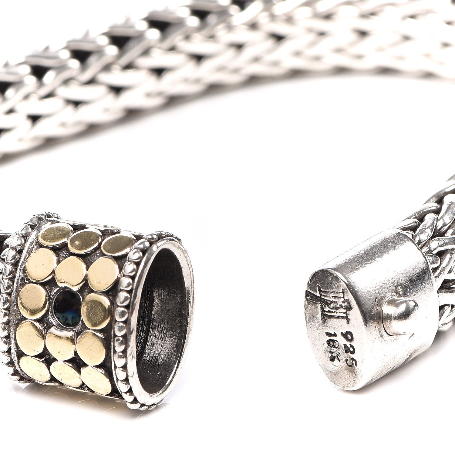 John Hardy Sterling Silver 18K Yellow Gold 10.5mm Classic Chain Dot Bracelet 4 of 4