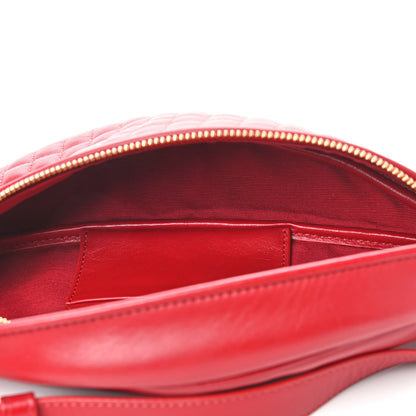 Celine Calfskin Quilted C Charm Belt Bag Red 4 of 8
