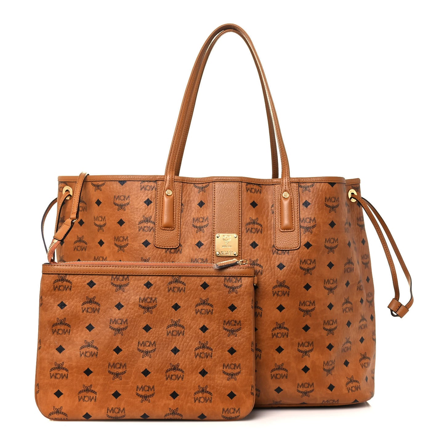Visetos Large Liz Reversible Shopper Tote Cognac