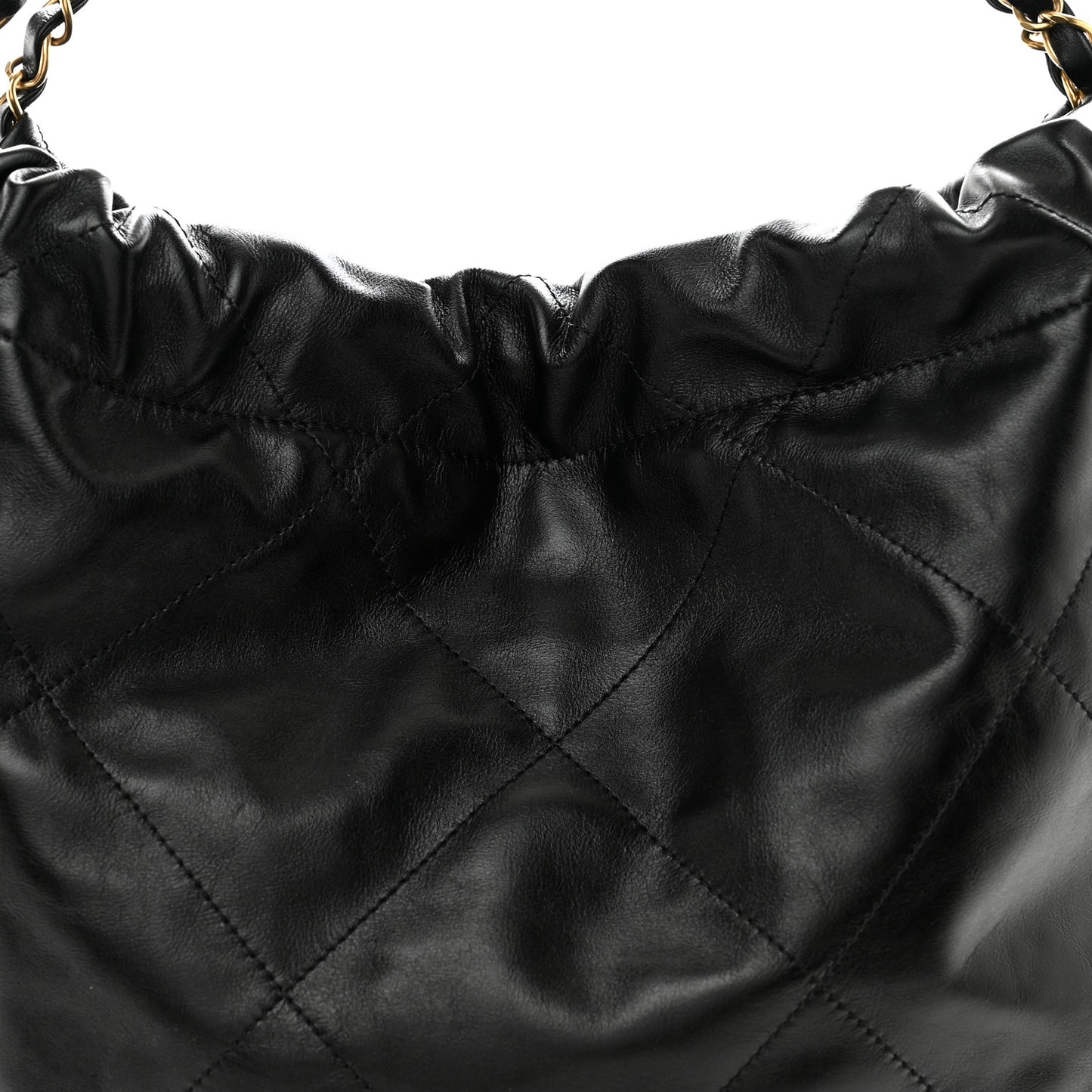 Shiny Calfskin Quilted Chanel 22 Black