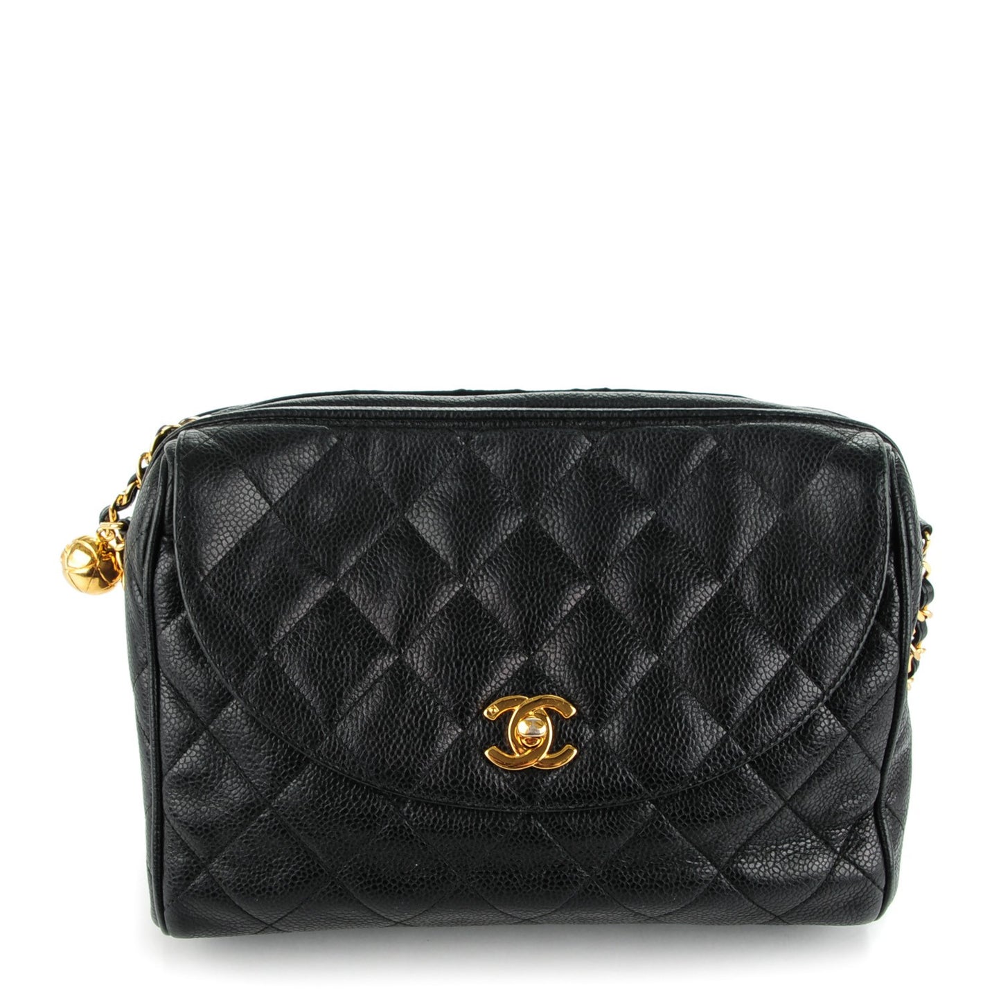 Caviar Quilted Camera Case Black