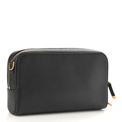 Christian Dior Grained Calfskin Caro Double Pouch Black 2 of 7