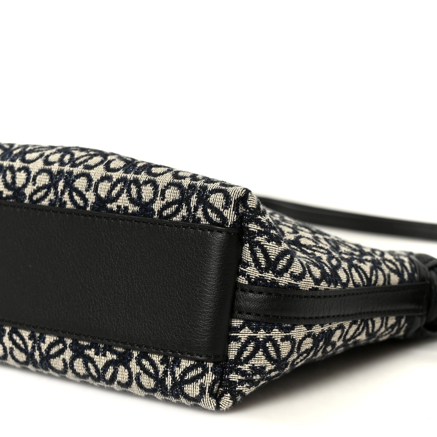 Jacquard Anagram Calfskin Mini Flamenco Knot Clutch Navy Black