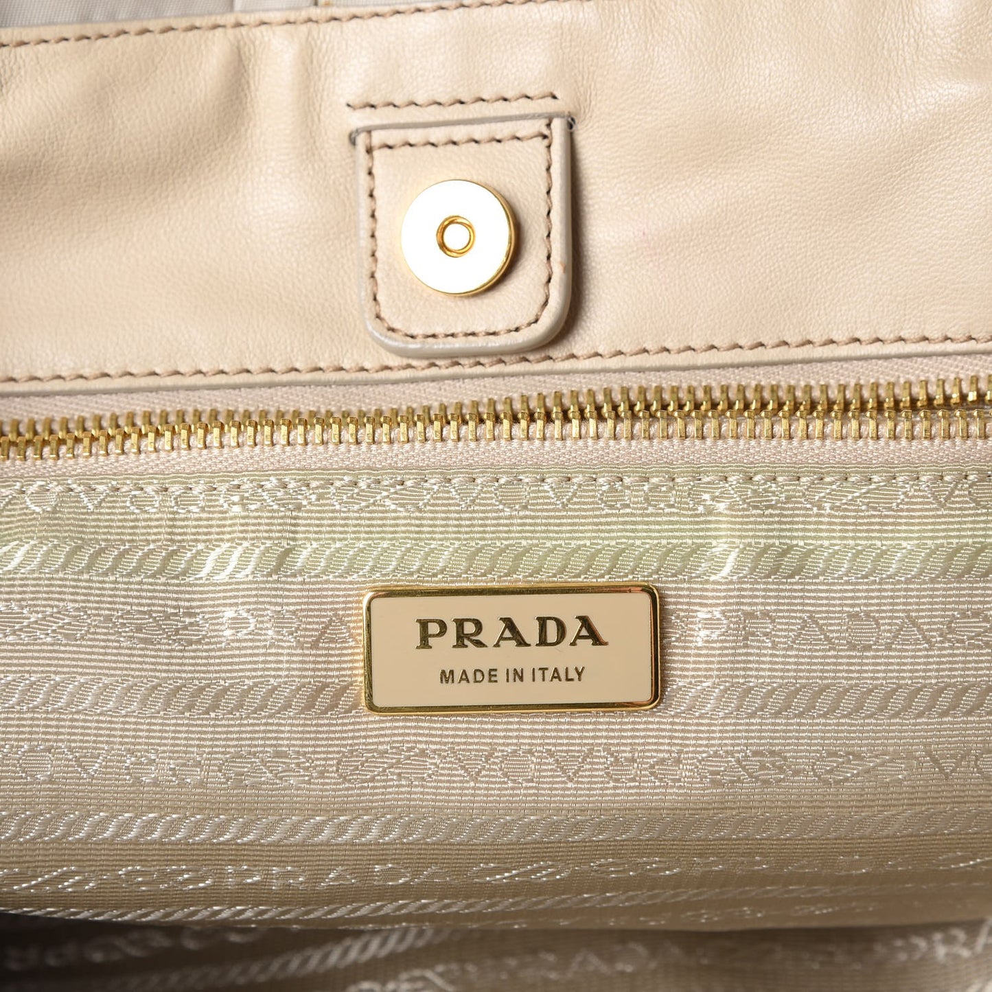Tessuto Nylon Woven Tote Bag Beige