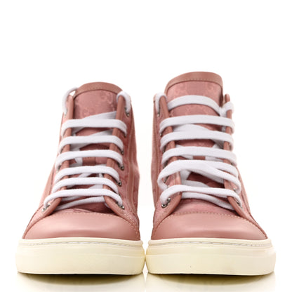 Gucci Monogram Womens High Top Sneakers 36.5 Pink Soft Pink 2 of 8