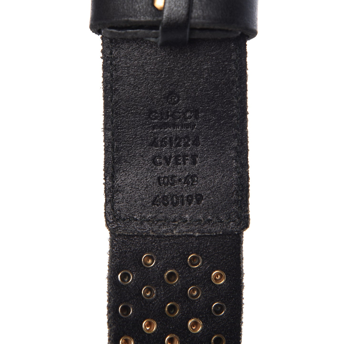 Calfskin Studded Feline Belt 105 42 Black