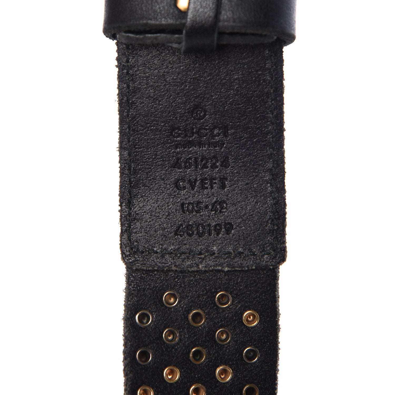 Gucci Calfskin Studded Feline Belt 105 42 Black 4 of 7