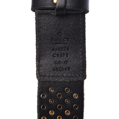 Gucci Calfskin Studded Feline Belt 105 42 Black 4 of 7