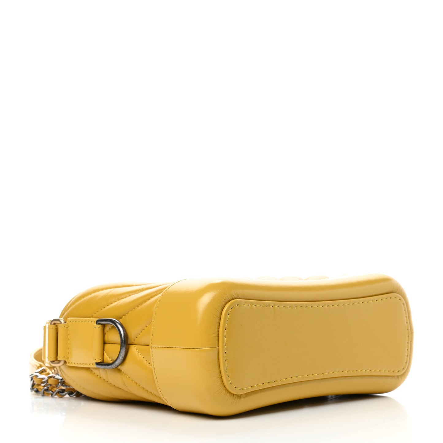 Aged Calfskin Chevron Quilted Small Gabrielle Hobo Yellow