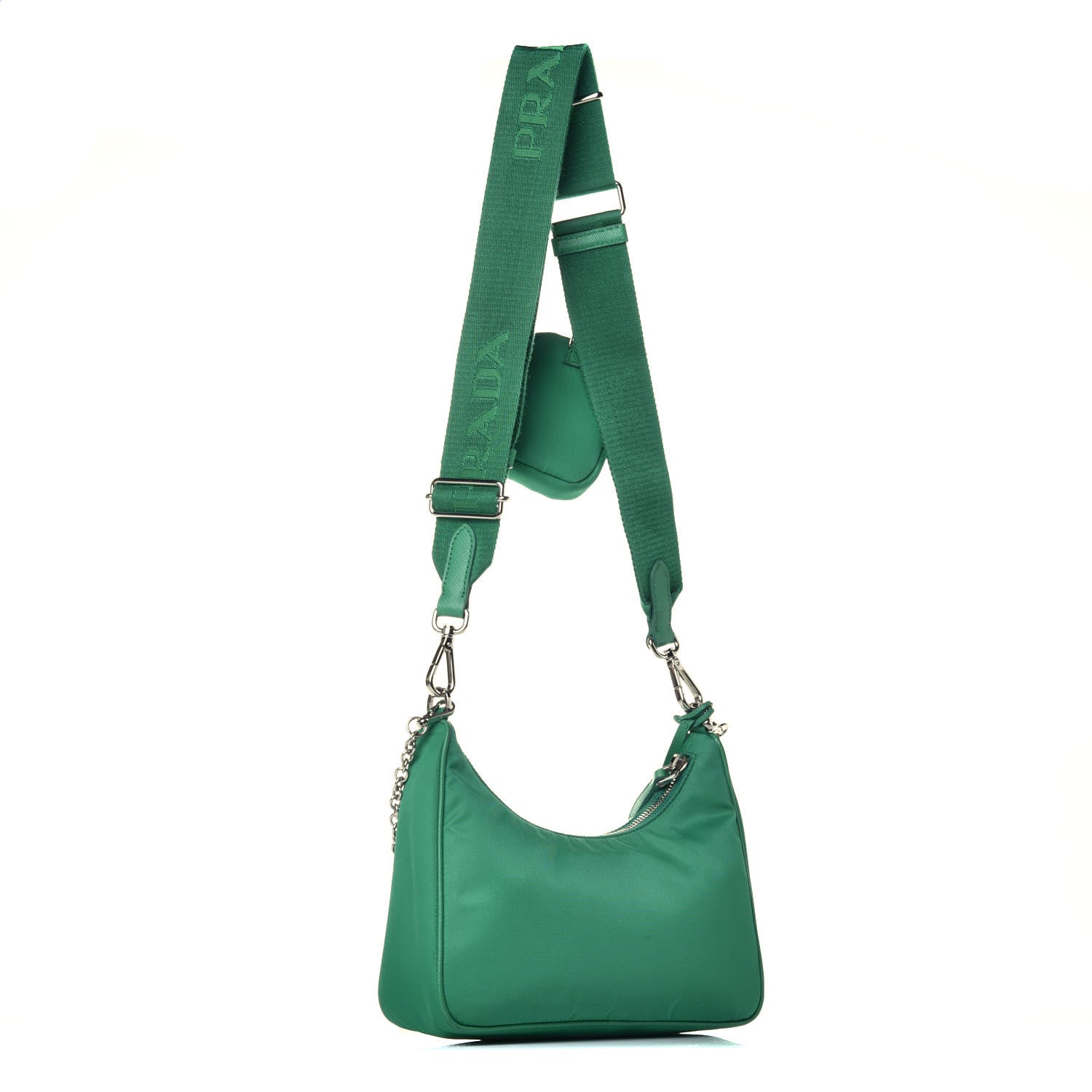 Prada Nylon Re-Edition 2005 Shoulder Bag Menta 3 of 8