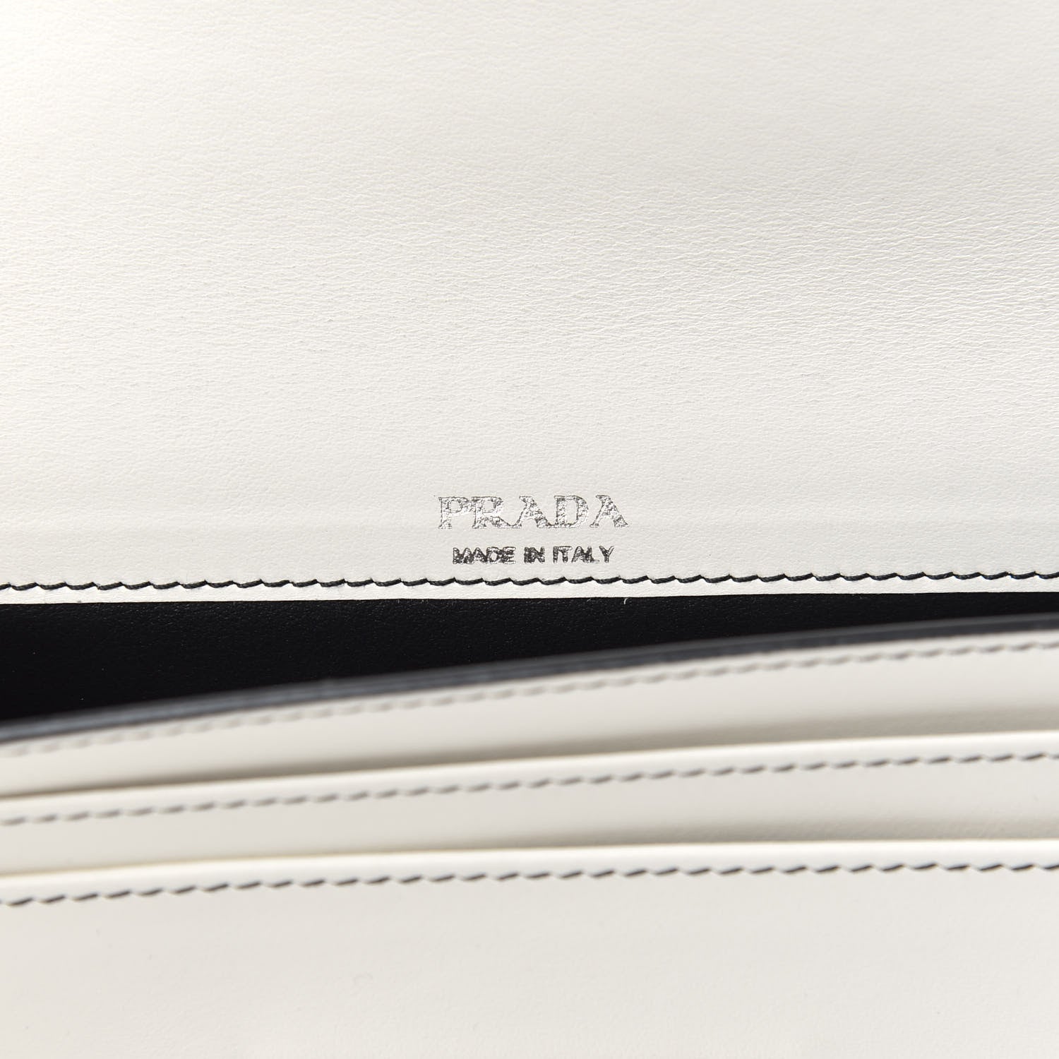 Prada Spazzolato Sybille Monochrome Crossbody Bag White Black 6 of 9