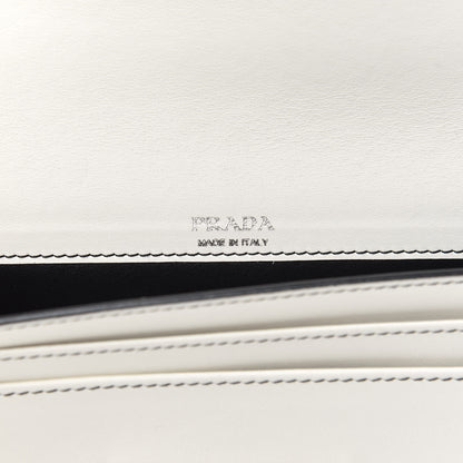 Prada Spazzolato Sybille Monochrome Crossbody Bag White Black 6 of 9