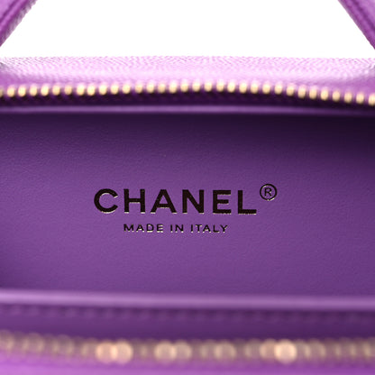 Chanel Caviar Quilted Small CC Filigree Vanity Case Purple 6 of 10