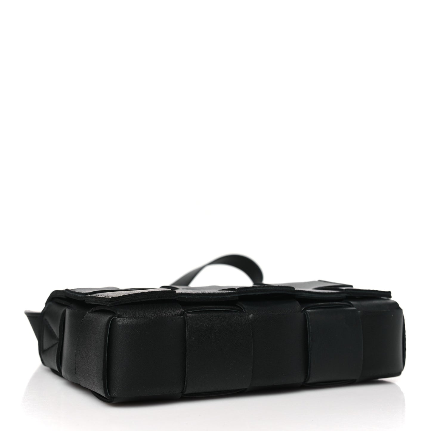 Lambskin Maxi Intreccio Small Cassette Crossbody Bag Black