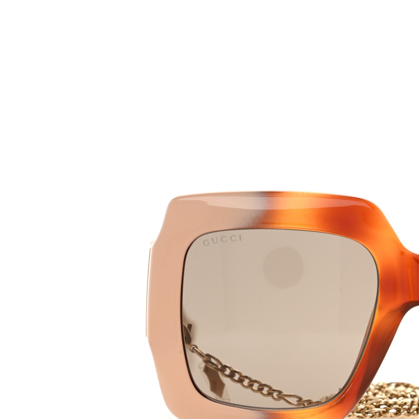 Acetate Square Frame Chain Sunglasses GG1022S Brown