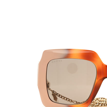 Gucci Acetate Square Frame Chain Sunglasses GG1022S Brown 8 of 8