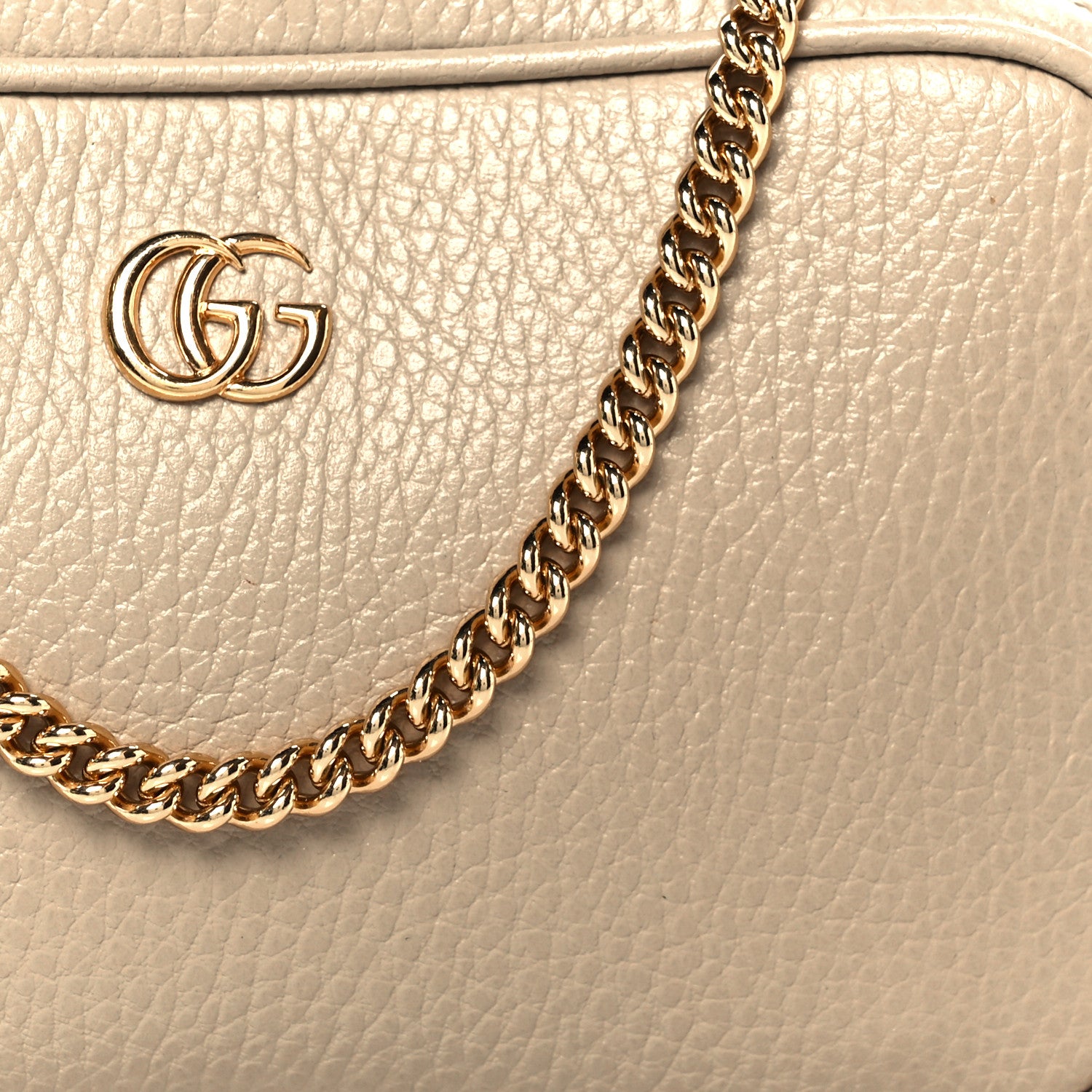 Gucci Dollar Calfskin Super Mini GG Marmont Chain Shoulder Bag Oatmeal 8 of 11
