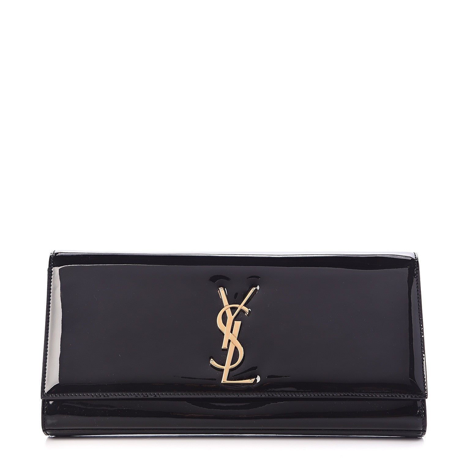 Saint Laurent Patent Classic Monogram Cassandre Clutch Black 1 of 11