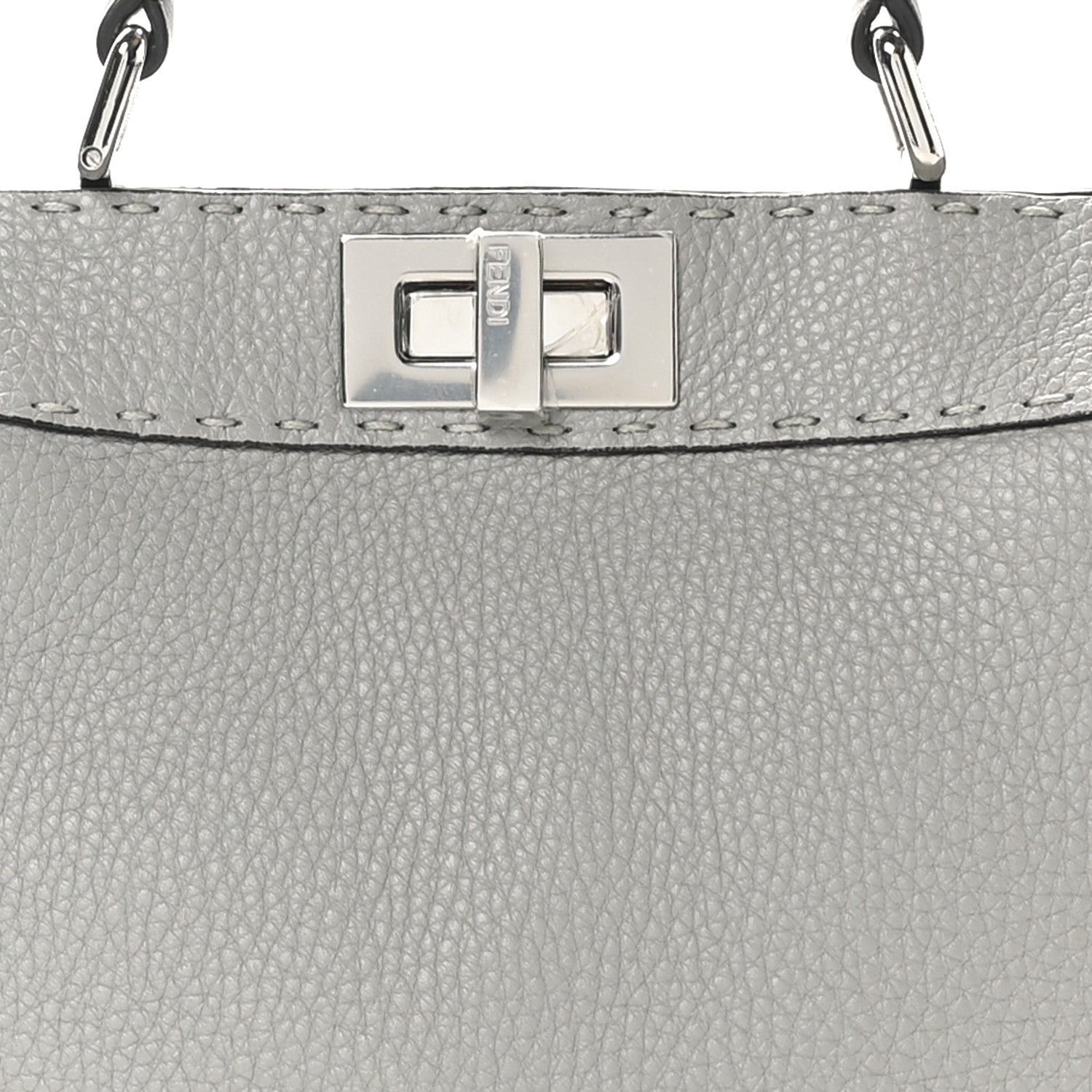 Fendi Cuoio Romano Selleria Bi-Color Small Peekaboo I SEE U Satchel Ghiaccio Asfalto 7 of 9