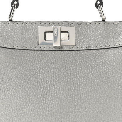 Fendi Cuoio Romano Selleria Bi-Color Small Peekaboo I SEE U Satchel Ghiaccio Asfalto 7 of 9