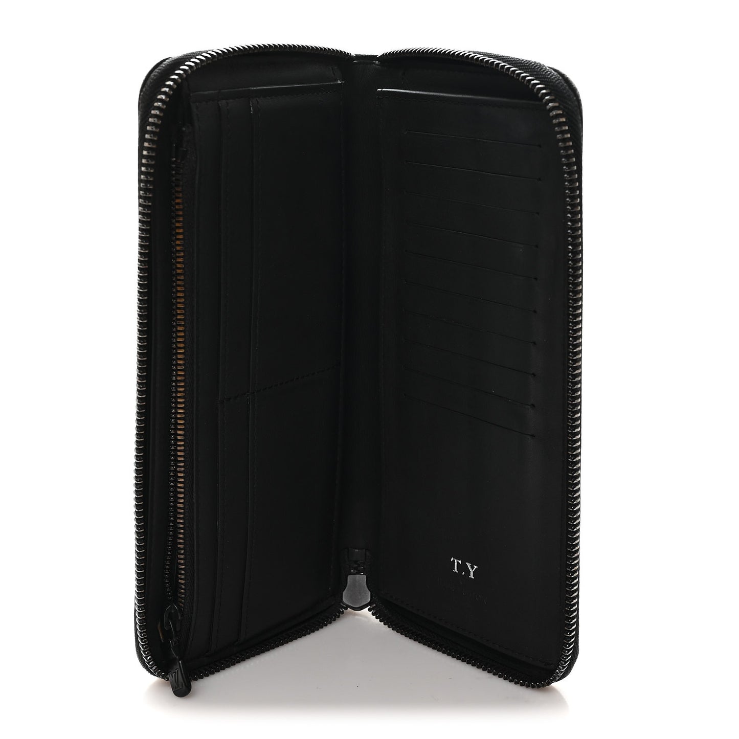 Calfskin Monogram Shadow Vertical Zippy Wallet Black