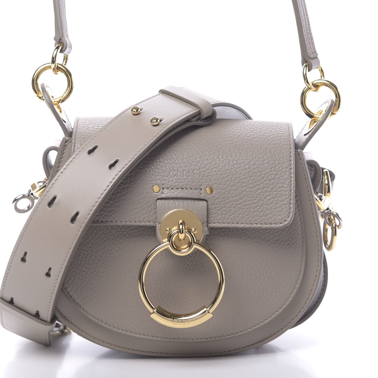 Grained Calfskin Small Tess Bag Motty Grey