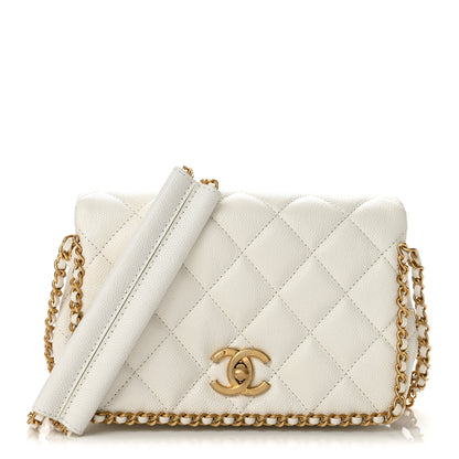 Chanel Caviar Quilted Chain Around Flap White 1 of 12